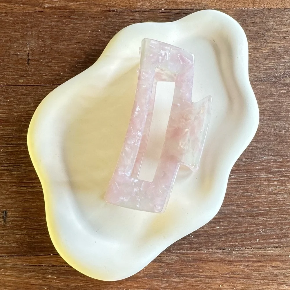 Trendy Pink Acrylic Hair Claw Clip 4” Minimalist Aesthetic Hair Accessory Gift - Picture 2 of 4